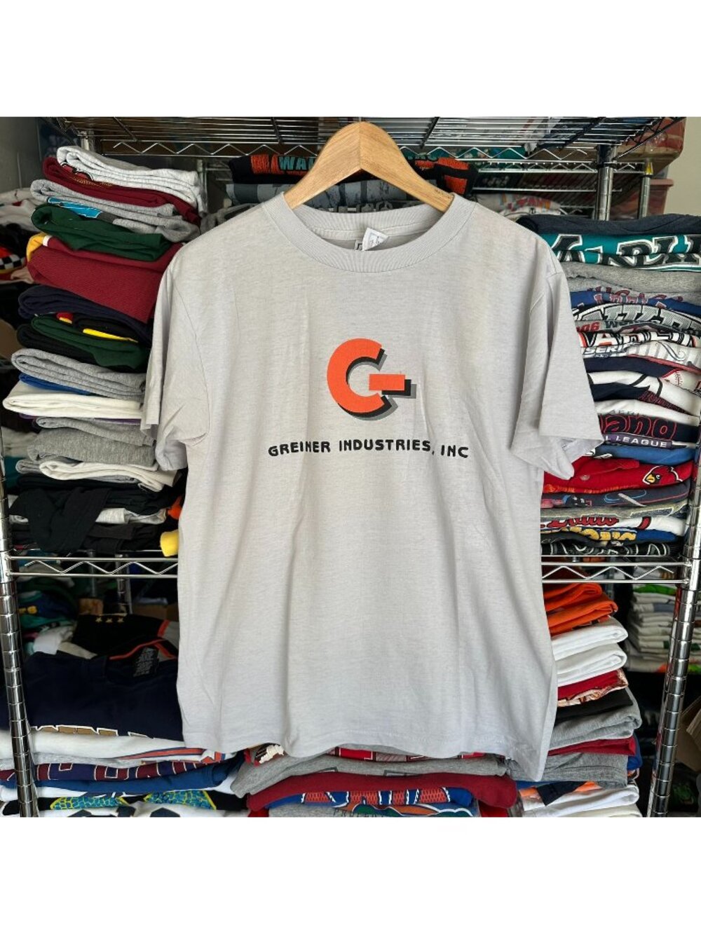 Vintage 80s Greiner Industries Steel Mill T-Shirt Workwear Grunge Single Stitch